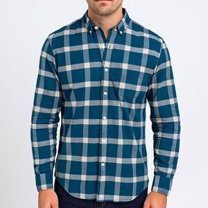 NWOT Ben Sherman Mens Teal Check Button Down Shirt